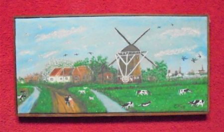 Kaay.Cornelis Kaay.1905-1979.Ouderkerk aan de Amstel.Naieve kunst.